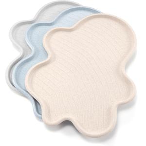 Li&Zhao Plastic Serving Trays - 3 PCS Restaurant Trays, Large, for Serving Food, Party, Picnic, Holidays (3 Colors) (Cloud)