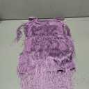 Qiylii Kid Girls Sequin Fringe Tassel Dress Sleeveless Dance Twirly Dresses Sparkly Latin Dress Concert Outfit Gift Children, 9-10yrs