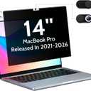 Peslv Magnetic Privacy Screen for MacBook Pro 14 Inch (2021-2026, M1, M2, M3, M4, M5), Removable Matte Blue Light Glare Filter for Mac Pro 14.2" Laptop Computer (black)