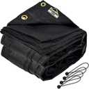 FoundGo 6' x 8' Dump Trailer Tarp [18oz] Heavy Duty Dump Truck Mesh Tarp with Grommets Vinyl Coated Waterproof Truck Cover with Double Pocket incl. 4X Elastic Rope