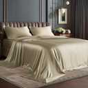 BEDELITE Satin Sheets Queen Size Bed Set, Luxury Soft Taupe Silky Sheets for Hair and Skin, Similar to Silk Bed Sheets Set 4 Pieces with 1 Deep Pocket Fitted Sheet, 1 Flat Sheet, and 2 Pillowcases