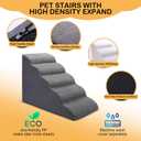 CiWiVOKi Dog Stairs for Bed, 5-Step Dog Steps for Couch and High Bed, Non-Slip Pet Stairs, 24" High Sofa Foam Ramp - Best for Small Pets, Older Cats with Joint Pain