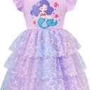 Little Girls Tulle Tutu Dress Toddler Summer Ruffle Sleeve Fluffy Tiered Dress Kids Birthday Party Outfits 2-3 Years