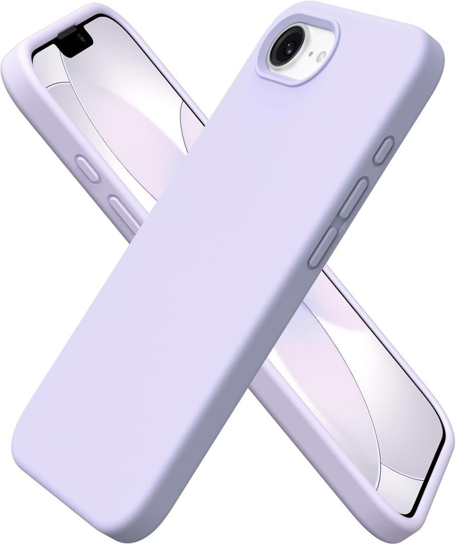 ORNARTO Compatible with iPhone 17e Case and for iPhone 16e Case 6.1", Liquid Silicone 3 Layers Full Covered Soft Gel Rubber Shockproof Cover, Protective Phone Cases for 16e & 17e-Pastel Lilac