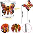 Solar Garden Lights, Outdoor Butterfly Garden Decor Large 41" Metal Decorative Lights, Waterproof Butterfly Decoration for Outside Patio Yard Porch Birthday Gardening Gifts for Mom Women Mother's Day