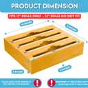 Bamboo Aluminum Foil Organizer & Plastic Wrap Dispenser with Cutter - 4 in 1 Parchment, Wax Paper & Saran Wrap Holder - Tin Foil Food Wrap Organizer for Kitchen Drawer, Countertop & Pantry - 11" Rolls