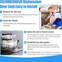 UPGRADED 3920DD3005H Dishwasher Gasket Door Seal Compatible with LG Kenmore Dishwasher Replacement Parts 3920DD3005A 3920DD3005D LDF7774ST LDF5545SS LDF7811BB LG Dishwasher Tub Gasket Rubber Door Seal