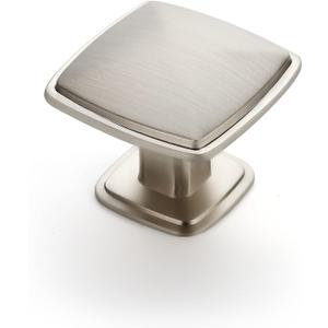 Ravinte 15 Pack Brushed Nickel Kitchen Cabinet Square Knob Single Hole Cabinet Hardware for Dresser Drawer Cabinet Pulls Drawer Knobs Cabinet Knobs Contemporary Antique Rustic