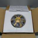 Small Black and Gold Chandelier, 6-Lights Modern Pendant Light Fixture, Dining Room Light Fixture Geometric Chandeliers Industrial Hanging Lights for Kitchen Island Entryway Living Room Hallway Foyer