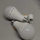 Neporal Rechargeable Light Bulbs Battery Operated Powered Backup Light Bulb, 15W 80W Equivalent 6000K 1200mAh, Emergency Light Bulb for Lamp Camping Works Even Power Outage -2 Packs + 2 Portable Hooks