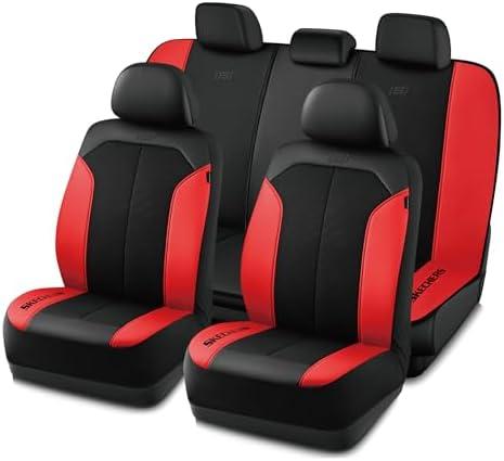 Skechers Car Seat Covers, GOGA Mat Oxford Cloth Seat Covers, Waterproof Car Seat Covers Full Sets, Automotive Universal Fit Seat Cover for Most Cars, Suvs, Trucks, Red