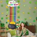 St. Patrick's Day Bulletin Board Decorations 3D Irish Door Decorations 3D Rainbow Lucky Shamrock Clover Paper Cutouts with Rainbow Papers for Green Irish March Holiday Classroom Home Door Wall Decor