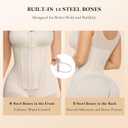 YIANNA Overbust Fajas Colombianas Shapewear for Women Tummy Control Body Shaper Girdles Post Surgery Compression Garment (Beige, XXL)