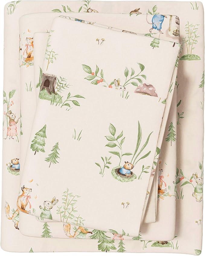 Great Bay Home Christmas Flannel Sheets Queen Size - 100% Turkish Cotton, Double-Brushed, Kids' Christmas Bed Sheet Set - Ultra-Soft, Cozy, 4-Piece Bedding Set (Tiny Village)