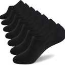 WANDER No Show Socks Men's 7 Pairs Cotton Thin Non Slip Low Cut Men's Invisible Casual Socks (7black, Size 9-11)