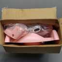 Potty Training Toilet Chair Seat with Step Stool Ladder for Kids and Toddler Boys Girls - Foldable Height Adjustable Children Toilet Training Seat with Safe Handles & Anti-Slip Pads, White-Pink