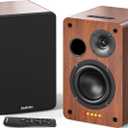 Saiyin Bluetooth Bookshelf Speakers, 40W X 2 Powered TV Speakers with 4 Inch Woofer, Turntable Speakers with Optical/AUX Input/Subwoofer Line Out for PC and TVs