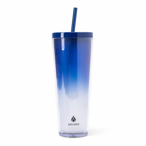 Manna™ Axel™ Plastic Tumbler & Straw Set - Blue, 24 oz
