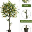 5ft Tall Artificial Lemon Tree with Fake Lemons Floor Plants Artificial for Decor Realistic to Indoor Home Office Fauxe Lemon Tree, Yellow