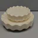 LIYH 24 Pcs Plastic Plates Reusable,Unbreakable Dinner Plates, Scalloped Plastic Plates, Dishwasher Safe,Ivory Plate Sets Perfect for Parties, Birthday, Picnics, BPA Free(12Guests)