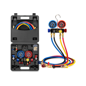 VIVOHOME HVAC Manifold Gauge Set for R134a R32 R410a R22 Refrigerant
4 Valve Automotive AC Gauges with 5ft Hoses, R134a Quick Couplers and Can Taps for Car Freon Charging and Evacuation
