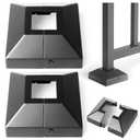Hulave Split Post Base Cover, Fits 1.25"x1.25" Post/3.5"x3.5" Base, for Indoor/Outdoor Iron Railing, Fence, Stair Post Base Decorative Skirt Covers (2Pack-Black)