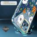 luolnh Compatible with iPhone 12 Pro Max Case for Girly Women,Shockproof Floral Pattern Hard Back Cover Phone Case for iPhone 12 Pro Max 6.7 inch 2020 -White Flower