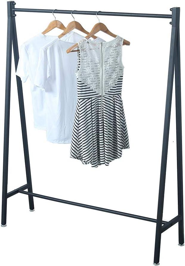 Black Modern Clothing Rack Metal, Retail Clothing Racks for Boutiques, Clothes Racks for Hanging Clothes,59in Industrial Iron Garment Rack