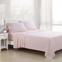 Laura Ashley - Queen Sheet Set, Soft & Smooth Sateen Cotton Bedding with a Lightweight Feel, 800 Thread Count, Bed Sheets with Matching Pillowcases (Solid Pink)