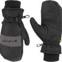 Carhartt Men's Waterproof Insulated Knit Cuff Mitten (X-Large, Black/Grey)