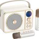 Kids Karaoke Machine, Portable Bluetooth Speaker with 2 Wireless Microphones, Mini Karaoke Machine-White Elephant Gifts | Christmas Stocking Stuffer | Gifts for 4-13+ Years Old Girls Boys(Big White)