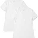 Amazon Essentials Women's Regular-Fit Short-Sleeve T-Shirt (Crewneck and V-Neck Options), Multipacks (White, S)