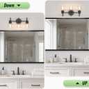 3 Lights Bathroom Vanity Light Fixtures, Matte Black Traditional Classic Vanity Light with Clear Glass, Bathroom Lighting Fixtures Over Mirror