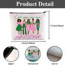 Pink and Green Makeup Bag for Women,Cosmetic Bag with Inspirational Verse,Canvas Travel Toiletry Pouch for Ladies, Stylish Gift for Birthday Christmas