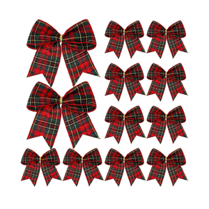 12 Pcs Christmas Buffalo Plaid Bows Decorations 6 Inch Christmas Check Plaid Bows Tie Bows Wreaths Ornaments for Xmas Tree Garland DIY Crafts Home Indoor Outdoor Decor(Red Plaid)