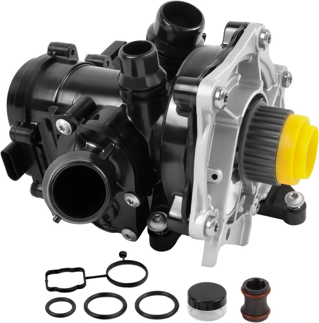 Electric Engine Water Pump Thermostat Assembly Coolant Pump With Gaskets for A3 Q3 Q7 Beetle Passat 2.0L Auxiliary, OE 06L121012A06L121111J, 06L121111H, 06L121111G