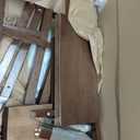 Amazon Basics Solid Wood Saddle-Seat Kitchen Counter Barstool with Footrest, Easy Assembly - 24-Inch Height - Walnut - Set of 2