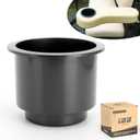 10L0L Golf Cart Cup Inserts, Cup Holder for Golf Cart Rear Seat Arm Rests Black, 2-Pack