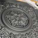 WOWSTAR 12-Pack 24"x24" Drop Ceiling Tiles, Waterproof Glue Up Vintage Style 3D Ceiling Tiles, Black