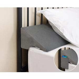 Vekkia King Bed Wedge Pillow for Headboard Gap Filler(0-5"),High-Density Foam,Prevents Pillows & Items from Falling,Ergonomic Design,Large Storage Pockets, Removable&Washable Cover,Gray,76''x10 x6