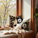 Cheetah Leopard Lover Gifts for Women,Preppy Star Lucky 8 Ball,Cheetah Leopard Print Room Decor Pillow Cover 18x18 Set of 2,Coquette Preppy Pillow Covers for Girls Room Dorm Apartment Decor(5)