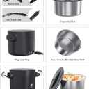 Portable Electric Lunch Box, 33 Ounce Food Warmer Cooker,12/24/110V Upgraded Heated Lunch Box for Car/Truck/Office Ideal Men & Women's Gifts,Warming Soup,Meal,Spill-Free,100W (Black)