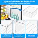 Upgraded DA97-08693B Refrigerator Crisper Drawer Compatible with Samsung Refrigerator Drawer RS25J500DSR RS25J500DSG RS261MDRS RS25H5000SR,DA97-08693B For Samsung Fridge Drawer Replacement Parts Upper