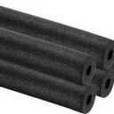 uxcell 5 Pcs Pipe Insulation Foam Tube, 1/4" ID x 1/4" TK x 3.3Ft Hollow Tube Covers for Outdoor Winter Freeze Protection Hot Cold Water Pipe, Black
