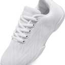 BAXINIER Girls White Cheerleading Shoes Breathable Youth Cheer Competition Sneakers Athletic Training Dance Tennis Walking Shoes (3 Big Kid)