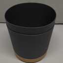 QCQHDU 6.5 inch Plant Pot, 2 Pack Planters for Indoor Plants with Drainage Holes & Saucer, Outdoor Flower Pots Home Garden Modern Decor (Dark Grey)