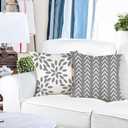 YCOLL Pillow Covers 18x18 Set of 4Modern Sofa Throw Pillow Cover, Decorative Home Outdoor Linen Fabric Geometric Pillow Case for Couch Bed CarGray
