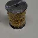 Pangda 49 ft Beaded Garland for Christmas Tree Plastic Artificial Pearl Strands String Beads Trim Roll Chain for Xmas DIY Craft Party Decoration Table Centerpiece Wedding Bouquet(Gold)