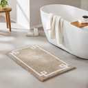 Madison Park Evan 100% Cotton Bathroom Rug Non Slip Backing-Luxrurious Tufted Plush Bath Mat Absorbent, Quick Dry, Spa Design Shower Room Dcor, 24x40, Taupe