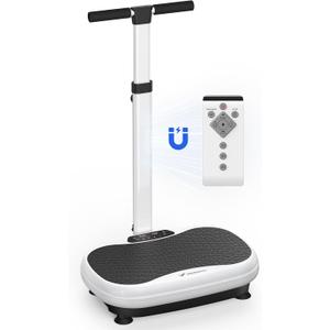 MERACH Vibration Plate Exercise Machine, Vibrating Plate Exercise Machine with Handrails, Full Body Vibration Platform for Women Men, Exercise Equipment for Home (White)